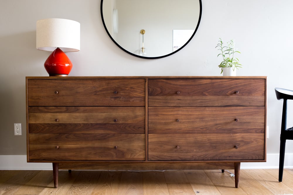 room and board walnut dresser