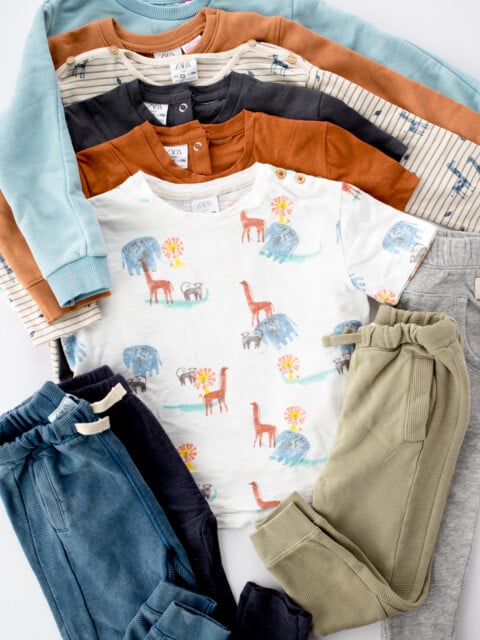 kids boys capsule wardrobe flatlay