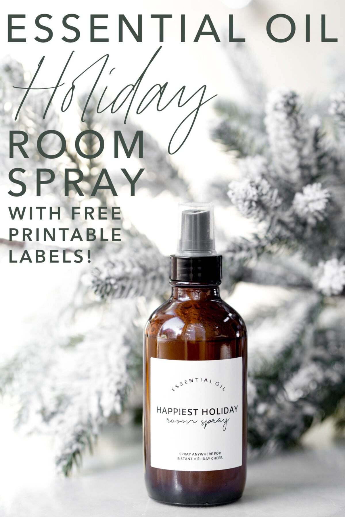 DIY Essential Oil Holiday Room Spray Modern Minimalism